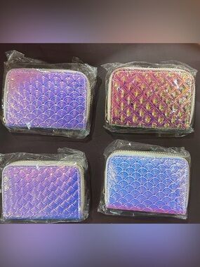 Minky Accessories Holographic Zip Wallets. NWT. You get all 4.